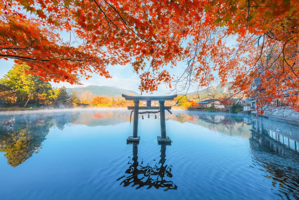 【2025 日本賞楓攻略】京都、九州賞楓推薦 | 鞍馬貴船、紅葉隧道、鞍馬寺1日遊、九州夢幻紅葉名所一次看 日本 大分 由布院 金鱗湖 shutterstock 2345556609